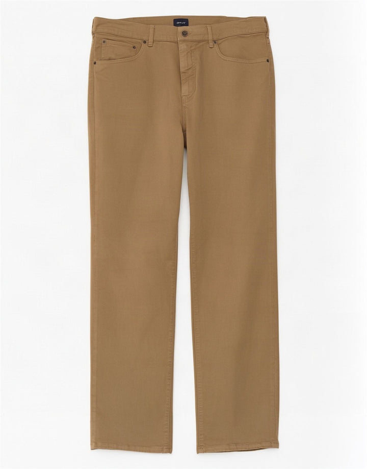 Gant Mens Straight Casual Trousers W36 L32 Beige