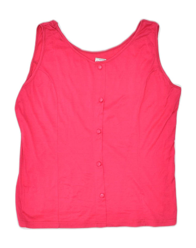 VINTAGE Womens Vest Top IT 48 XL Pink Cotton | Vintage | Thrift | Second-Hand | Used Clothing | Messina Hembry 