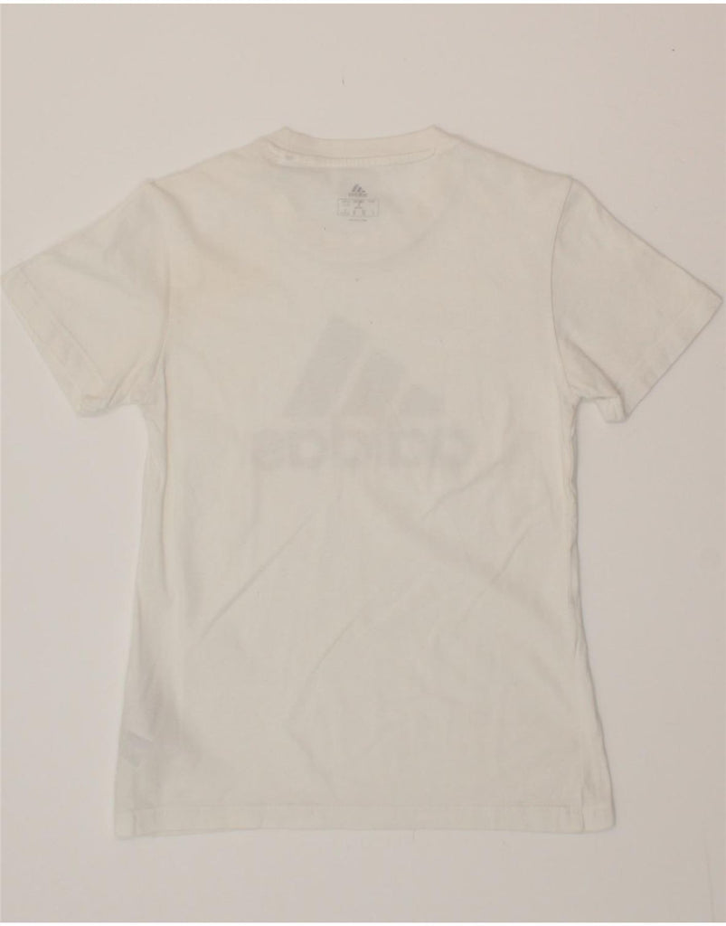 ADIDAS Womens Graphic T-Shirt Top UK 4/6 XS White Cotton Vintage Adidas and Second-Hand Adidas from Messina Hembry 