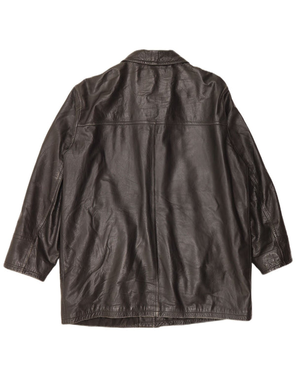 Vintage Mens Leather Jacket UK 44 2XL Black