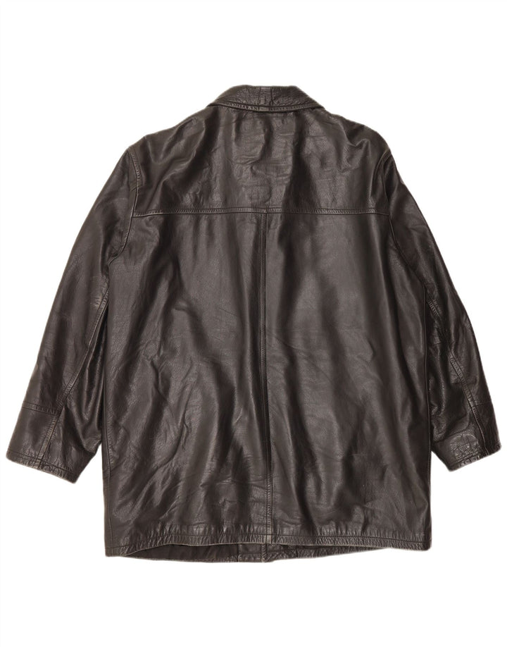 Vintage Mens Leather Jacket UK 44 2XL Black