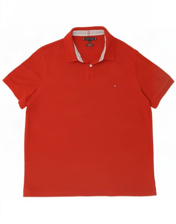 Tommy Hilfiger Mens Regular Fit Polo Shirt XL Red Cotton