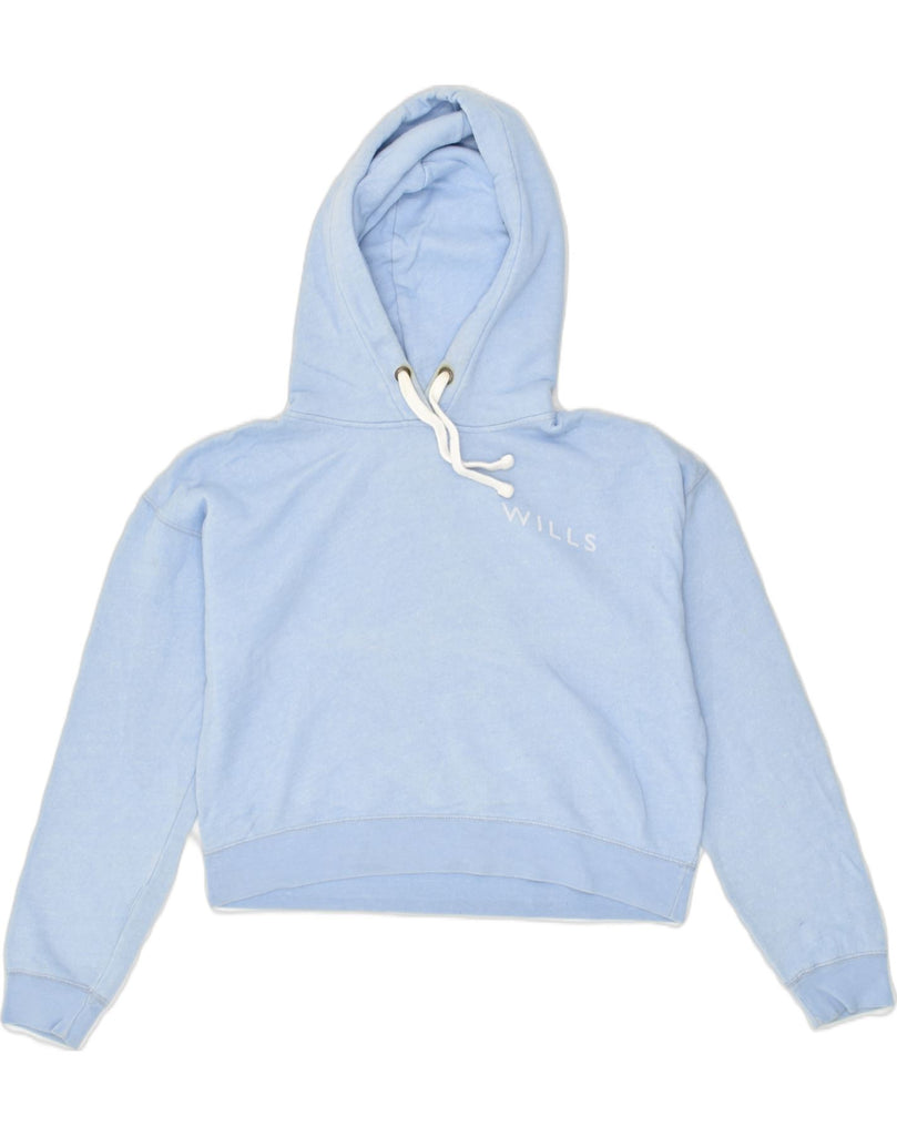 JACK WILLS Womens Oversized Crop Hoodie Jumper UK 6 XS  Blue Cotton | Vintage Jack Wills | Thrift | Second-Hand Jack Wills | Used Clothing | Messina Hembry 