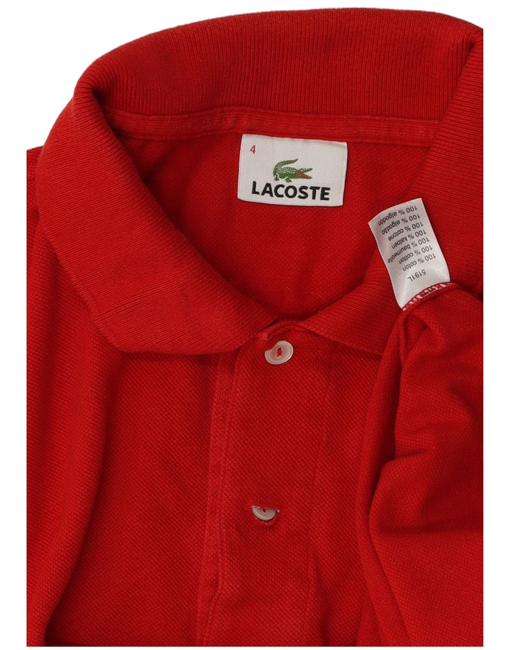 Lacoste Mens Polo Shirt Size 4 Medium Red Cotton
