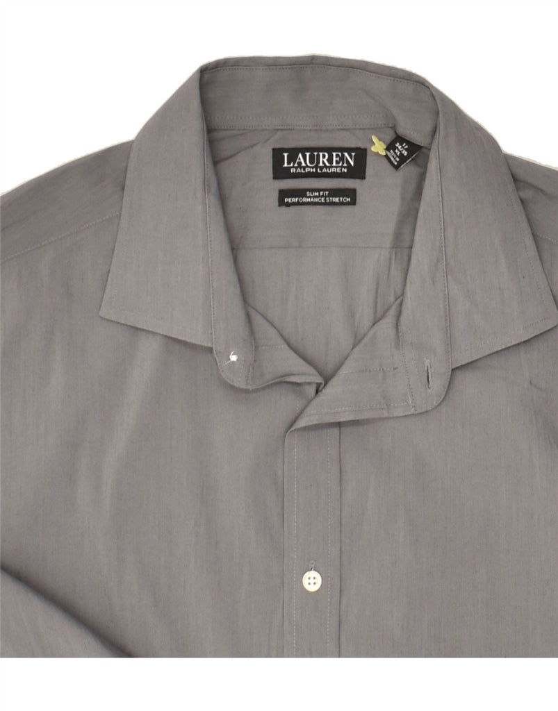 RALPH LAUREN Mens Slim Fit Shirt Size 17 XL Grey Cotton Vintage Ralph Lauren and Second-Hand Ralph Lauren from Messina Hembry 