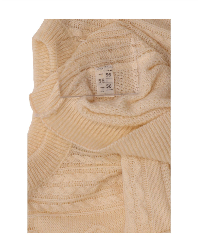 VINTAGE Mens Crew Neck Jumper Sweater IT 56 XL Off White Acrylic Vintage Vintage and Second-Hand Vintage from Messina Hembry 
