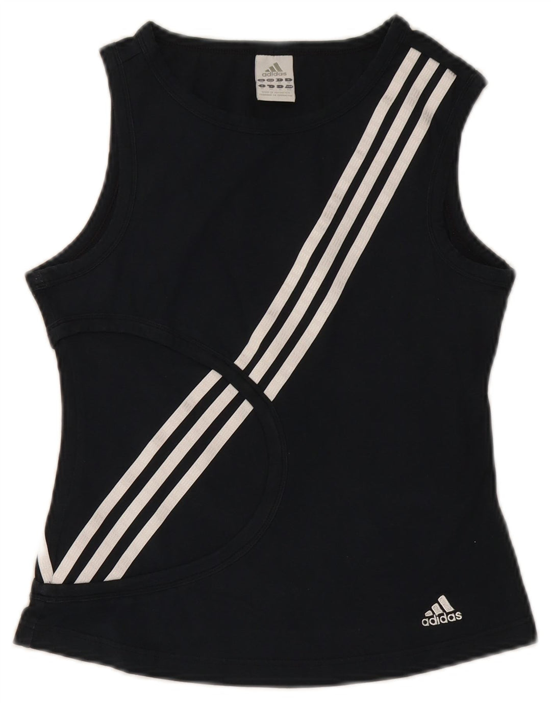 Adidas Womens Vest Top UK 10 Small Black Cotton