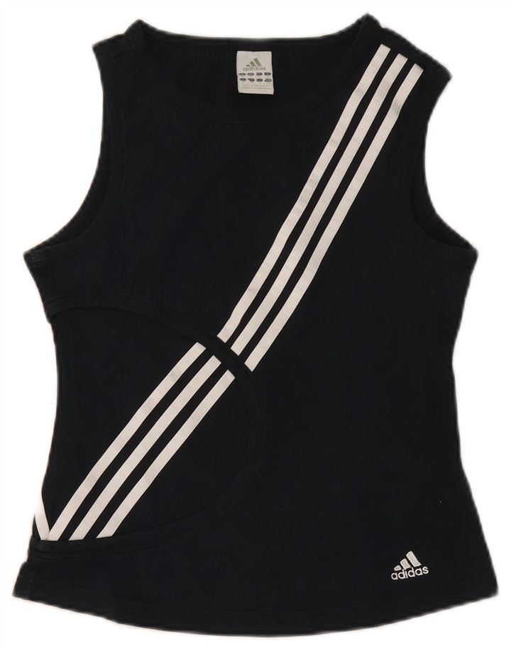 Adidas Womens Vest Top UK 10 Small Black Cotton