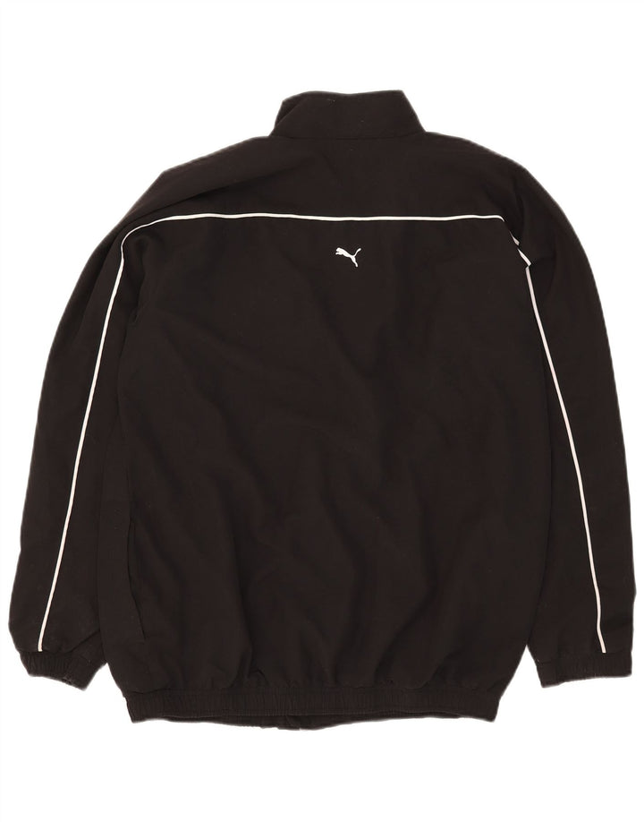 Puma Boys Graphic Tracksuit Top Jacket 15-16 Years Black Polyester