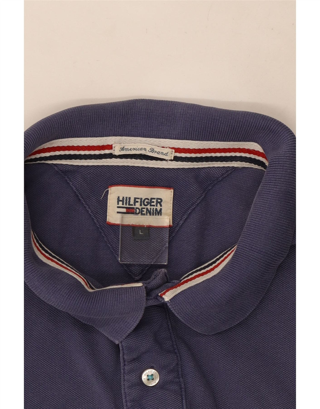 Tommy Hilfiger Mens Polo Shirt Large Navy Blue Cotton