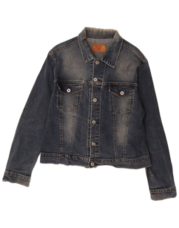 Energie Mens Denim Jacket UK 38 Medium Blue Cotton