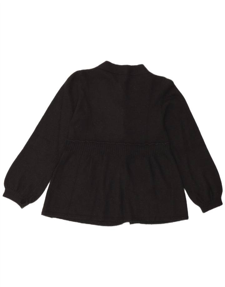 Luisa Spagnoli Womens Cardigan Sweater UK 14 Medium Black Wool