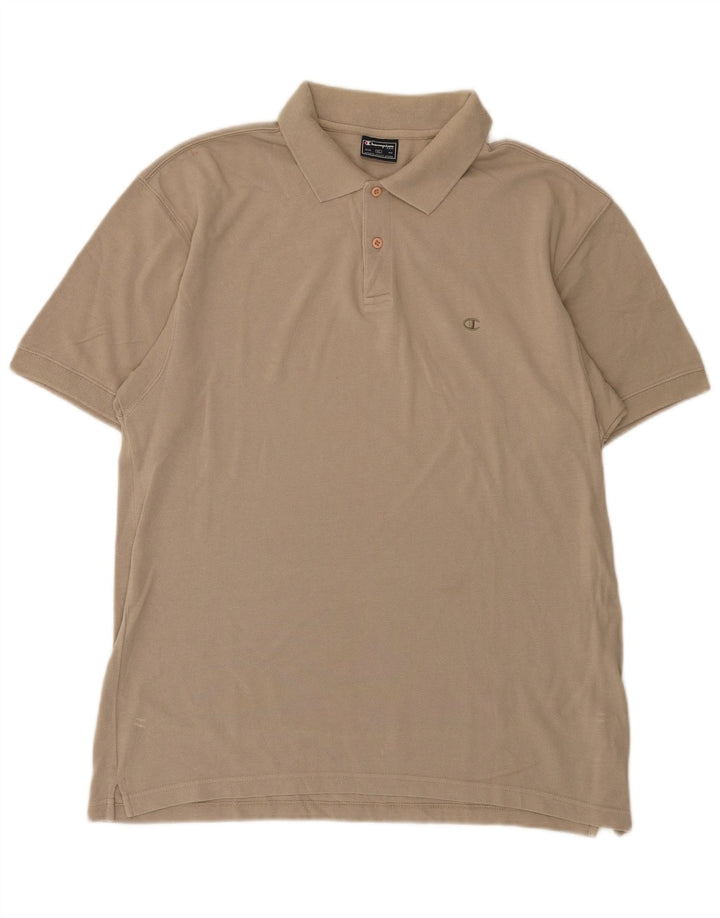 Champion Mens Polo Shirt XL Beige Cotton