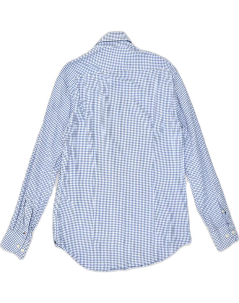 TOMMY HILFIGER Mens Shirt UK 15 3/4 Medium Blue Gingham Cotton | Vintage Tommy Hilfiger | Thrift | Second-Hand Tommy Hilfiger | Used Clothing | Messina Hembry 