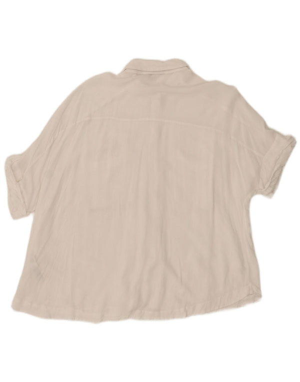 Topshop Womens Oversized Shirt Blouse UK 10 Small White Viscose