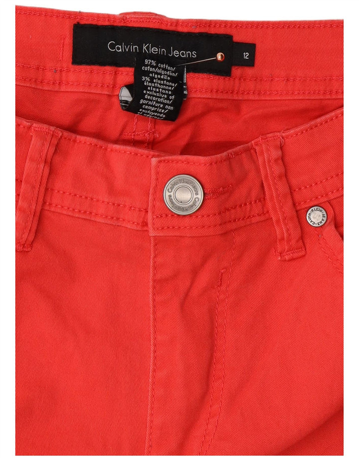 CALVIN KLEIN Womens Slim Jeans US 12 Large W32 L27 Red