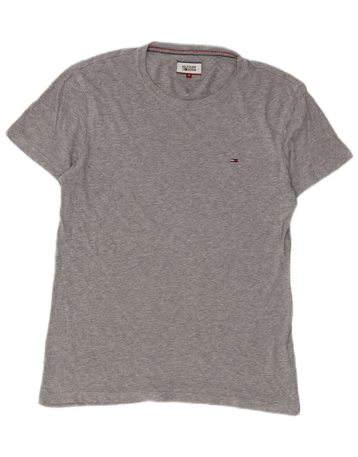 Tommy Hilfiger Mens T-Shirt Top Small Grey Flecked Cotton