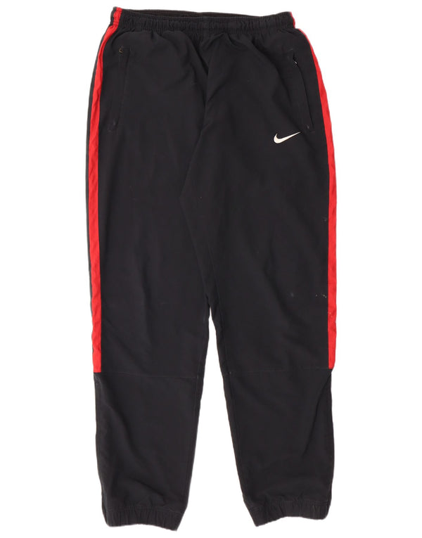 NIKE Mens Tracksuit Trousers Joggers UK 41/43 Large Black Colourblock