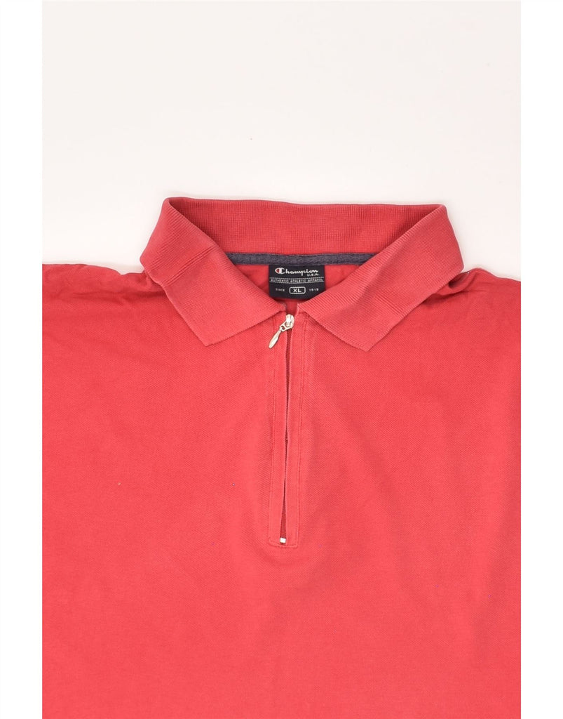 CHAMPION Mens Polo Shirt XL Red Cotton | Vintage Champion | Thrift | Second-Hand Champion | Used Clothing | Messina Hembry 