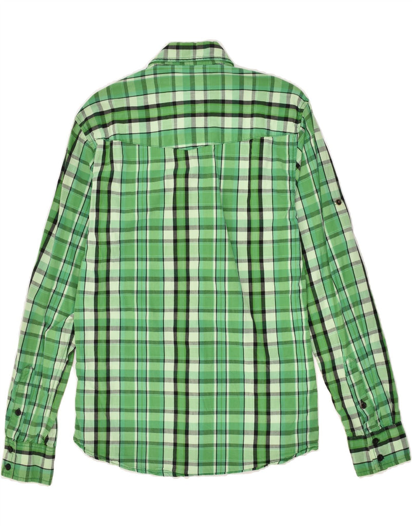 JACK & JONES Mens Shirt Medium Green Check Cotton | Vintage Jack & Jones | Thrift | Second-Hand Jack & Jones | Used Clothing | Messina Hembry 