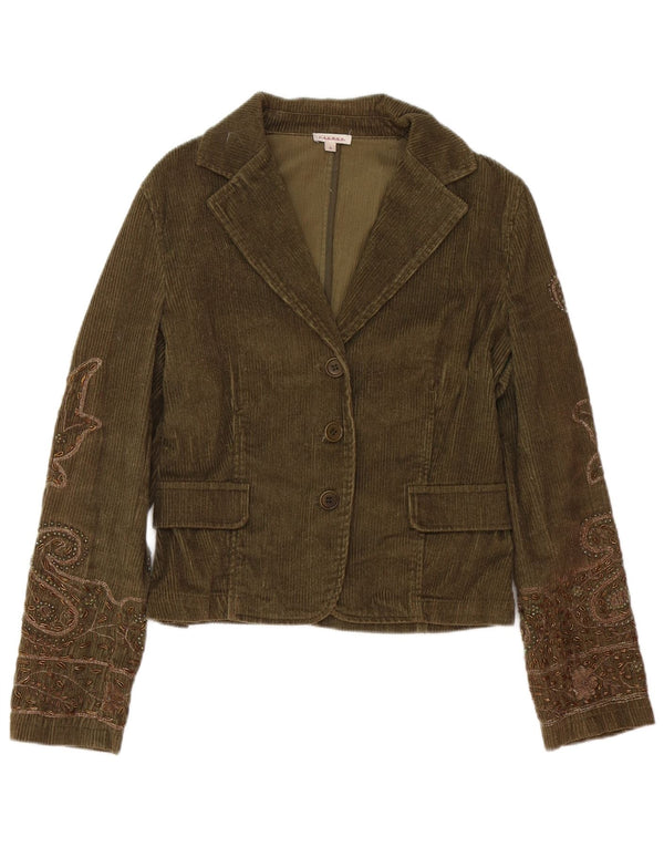 P.A.R.O.S.H. Womens 3 Button Blazer Jacket UK 10 Small Khaki Paisley