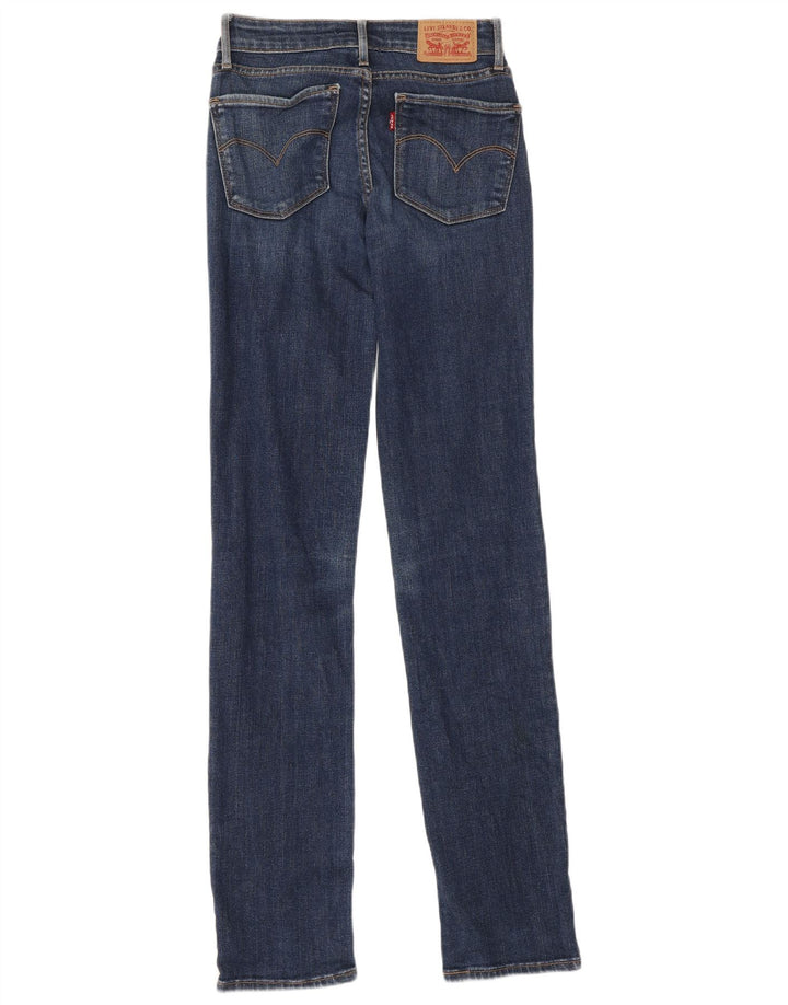Levi's Womens 714 Straight Jeans W23 L33 Blue Cotton