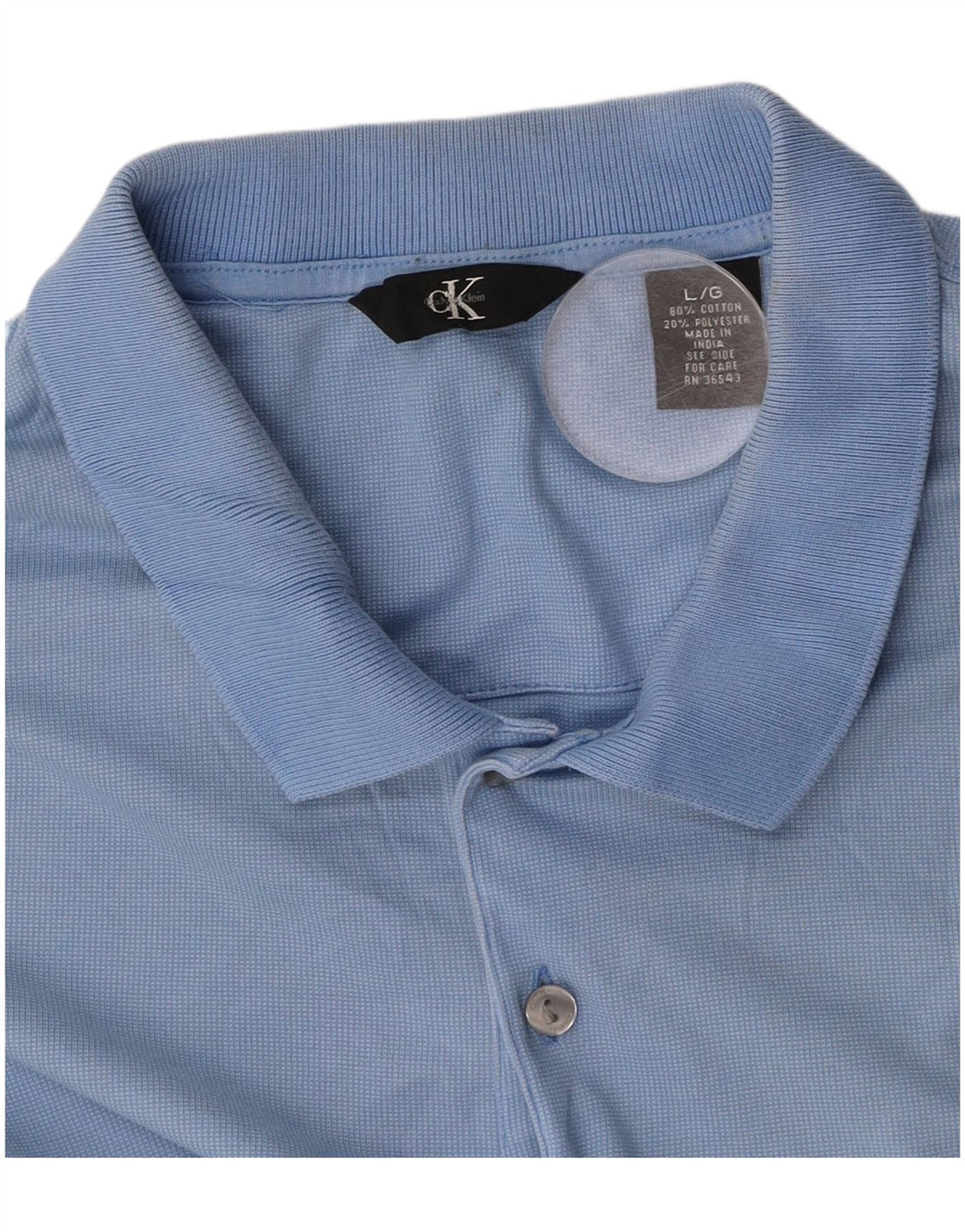 CALVIN KLEIN Mens Polo Shirt Large Blue Cotton