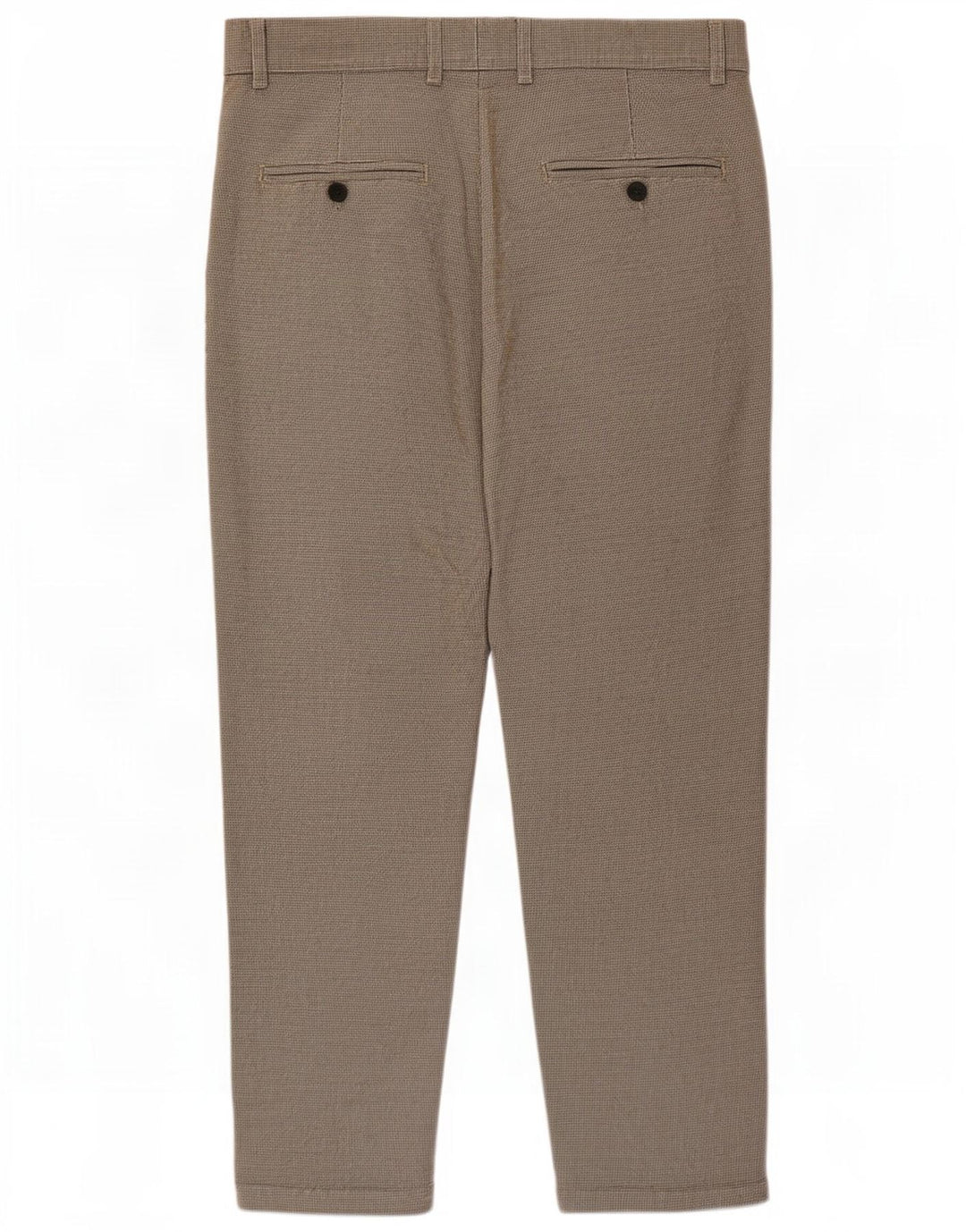 Zara Mens Crop Chino Trousers Medium W31 L24 Brown Houndstooth