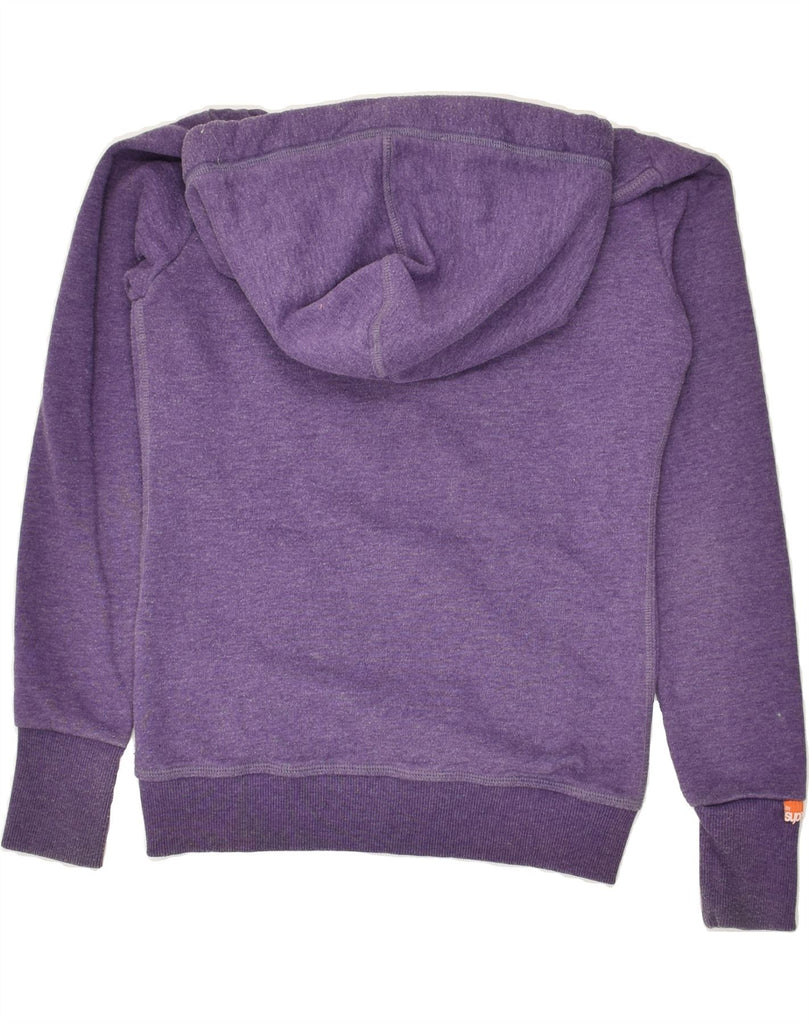 SUPERDRY Womens Zip Hoodie Sweater UK 10 Small Purple Cotton Vintage Superdry and Second-Hand Superdry from Messina Hembry 