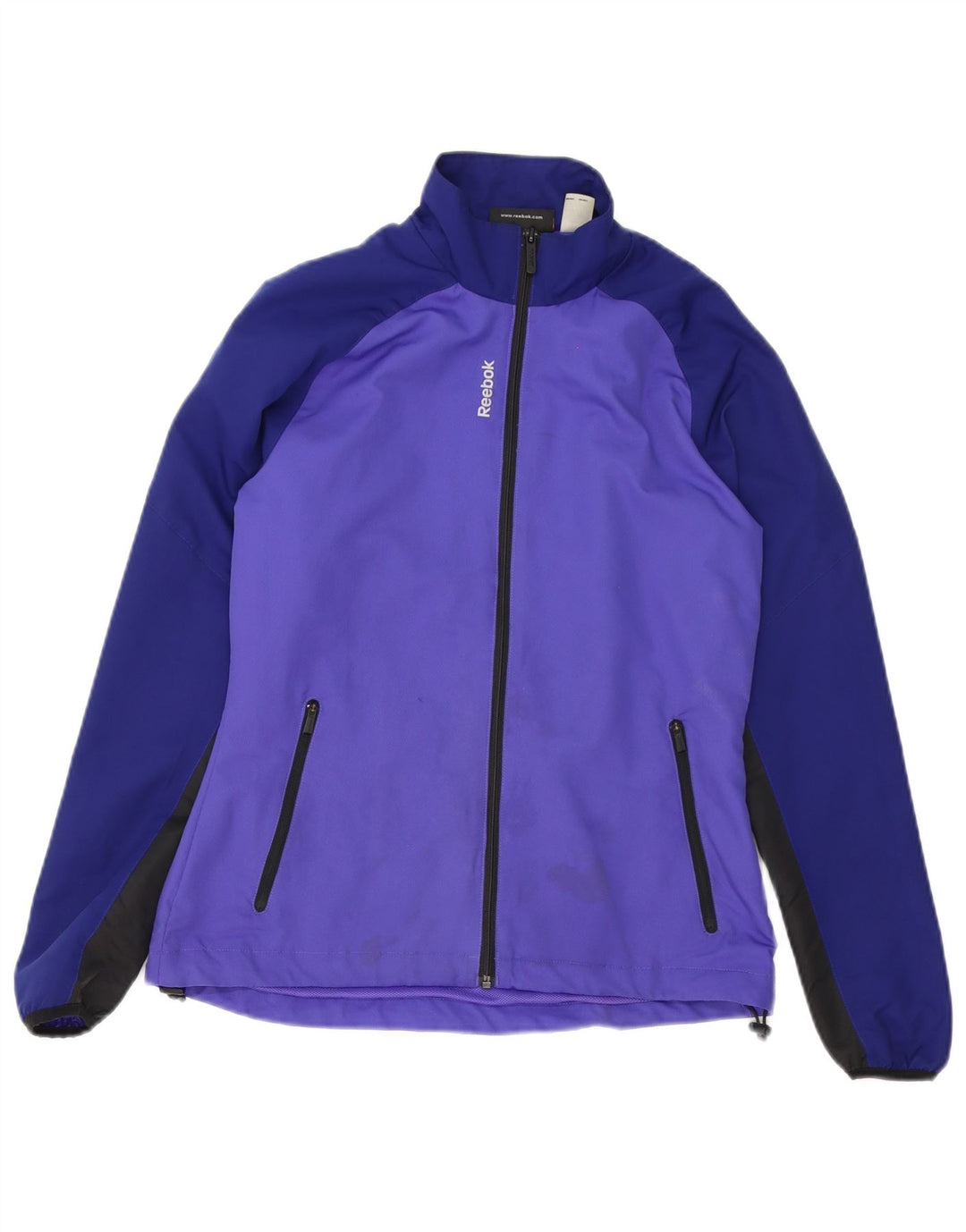 Reebok Womens Oversized Tracksuit Top Jacket UK 10 Small Purple Colourblock