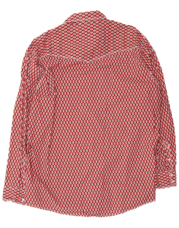 Wrangler Mens Shirt 2XL Red Geometric Cotton