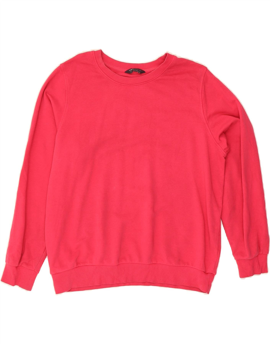 MARKS & SPENCER Womens Sweatshirt Jumper UK 16 Large Pink Cotton Vintage Marks & Spencer and Second-Hand Marks & Spencer from Messina Hembry 