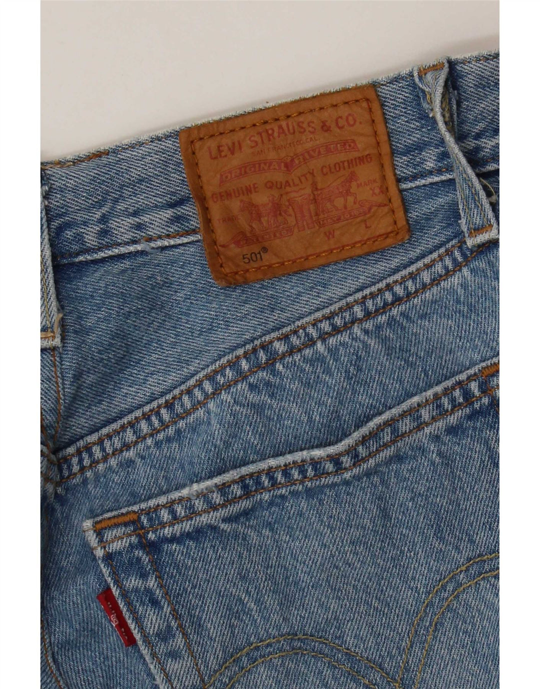 Levi's Womens 501 Distressed Straight Jeans W26 L26 Blue