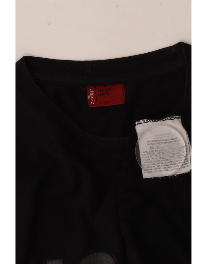 Levi's Mens Graphic Top Long Sleeve Large Black Cotton
