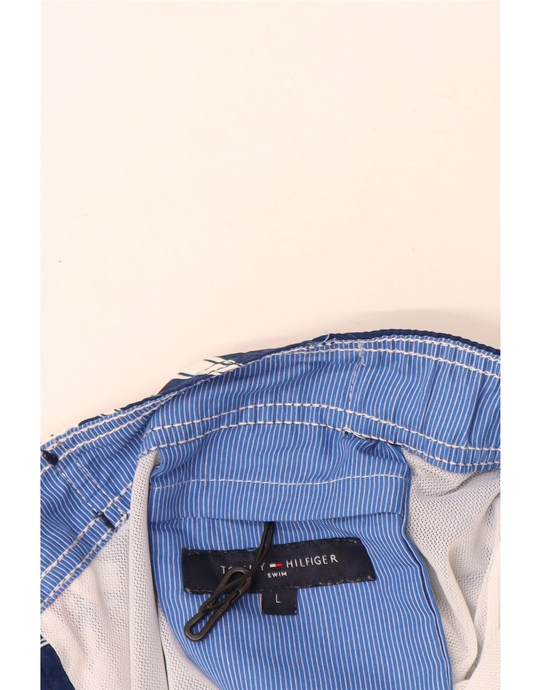 TOMMY HILFIGER Mens Swimming Shorts Large  Navy Blue Floral Polyester