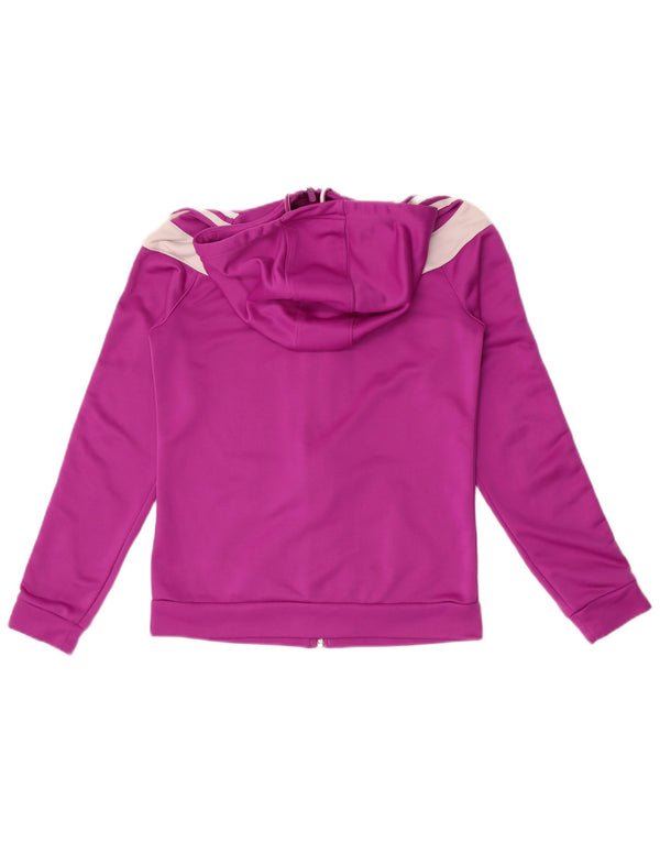 Adidas Womens Zip Hoodie Sweater UK 8/10 Small Purple Colourblock