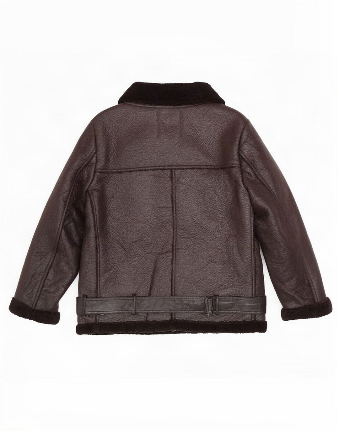 Zara Womens Sherpa Faux Leather Biker Jacket UK 14 Medium Black Polyester