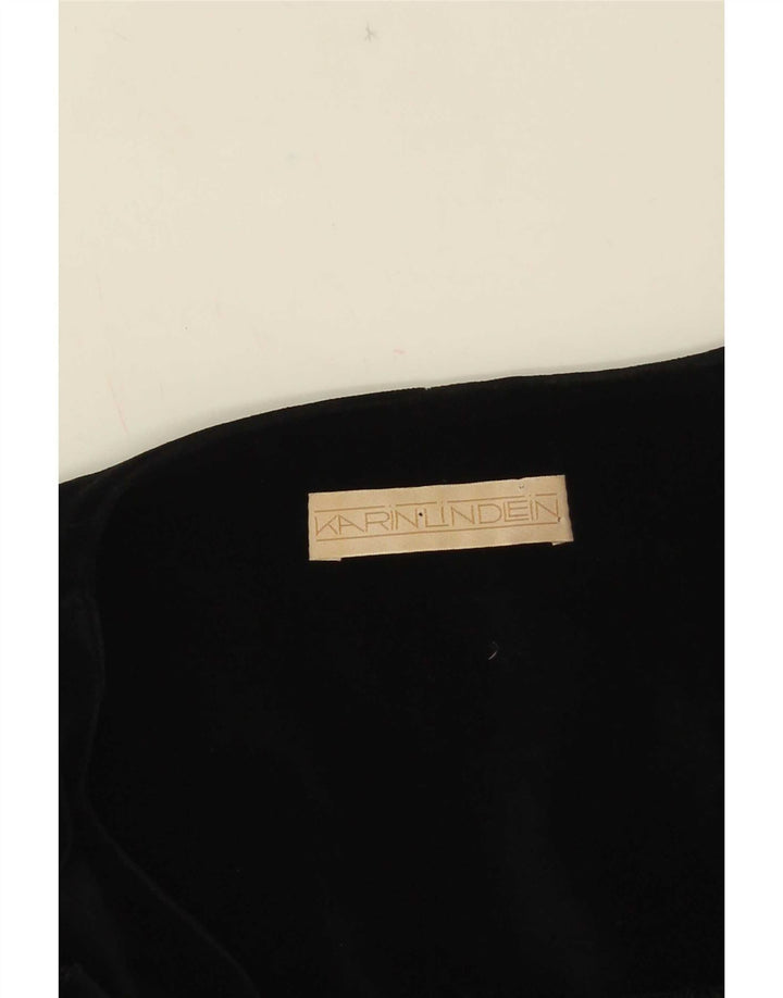 Vintage Womens 3/4 Sleeve 5 Button Blazer Jacket UK 14 Medium Black