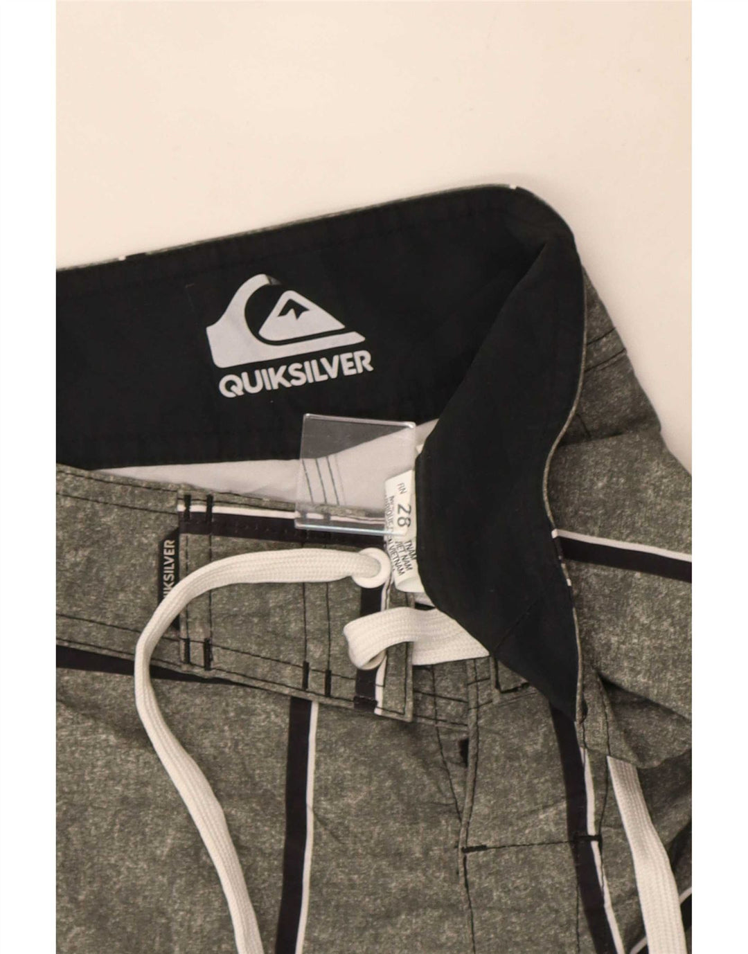 Quiksilver Mens Swimming Shorts Small  Grey Check Polyacrylic