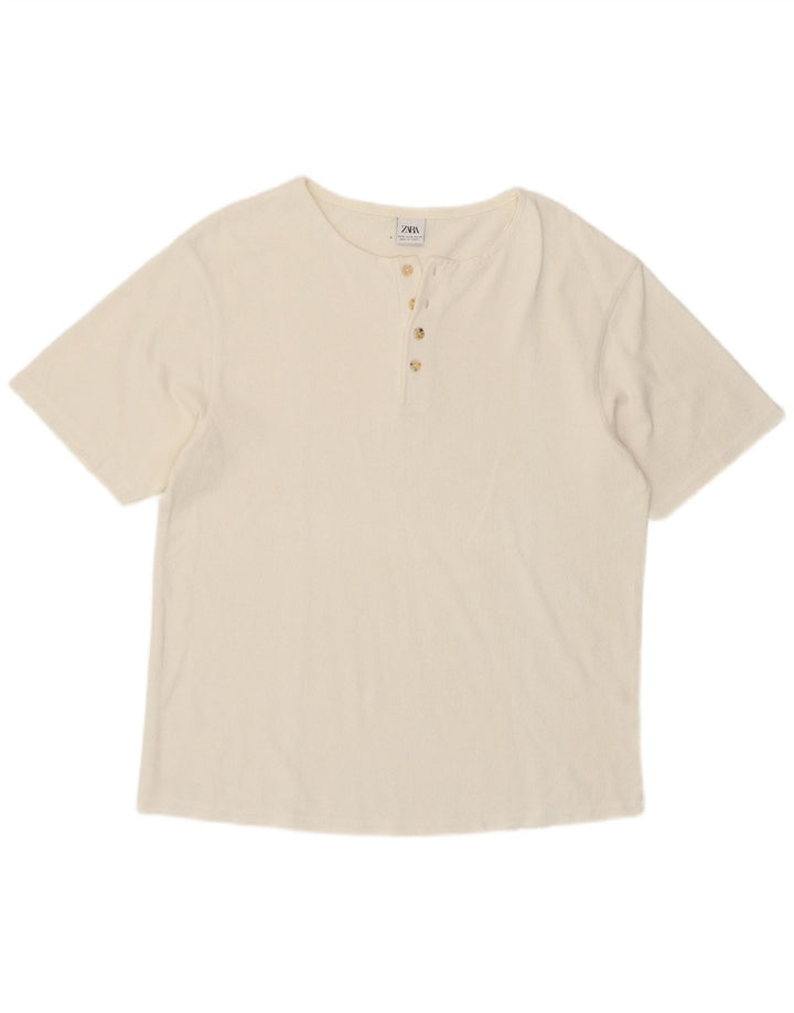 Zara Mens T-Shirt Top Medium White