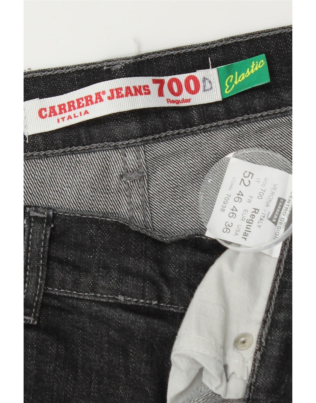 Carrera Mens 700 Regular Fit Straight Jeans IT 52 XL W36 L30 Grey Cotton