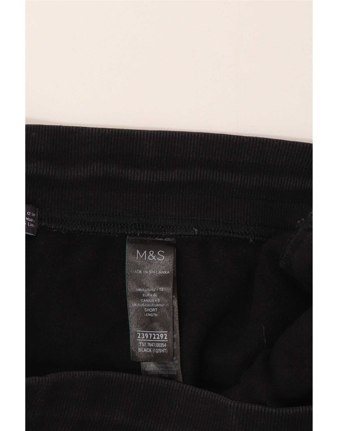 Marks & Spencer Womens Tracksuit Trousers Joggers UK 12 Medium Black Cotton