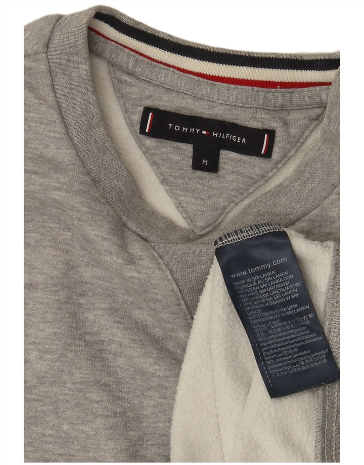 Tommy Hilfiger Mens Graphic Sweatshirt Jumper Medium Grey Colourblock