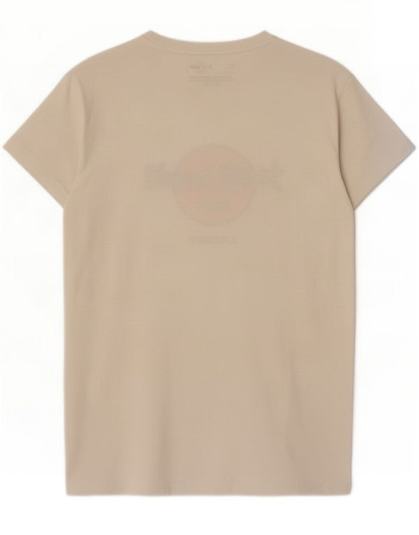Hard Rock Cafe Womens Madrid Graphic T-Shirt Top UK 14 Large White Cotton