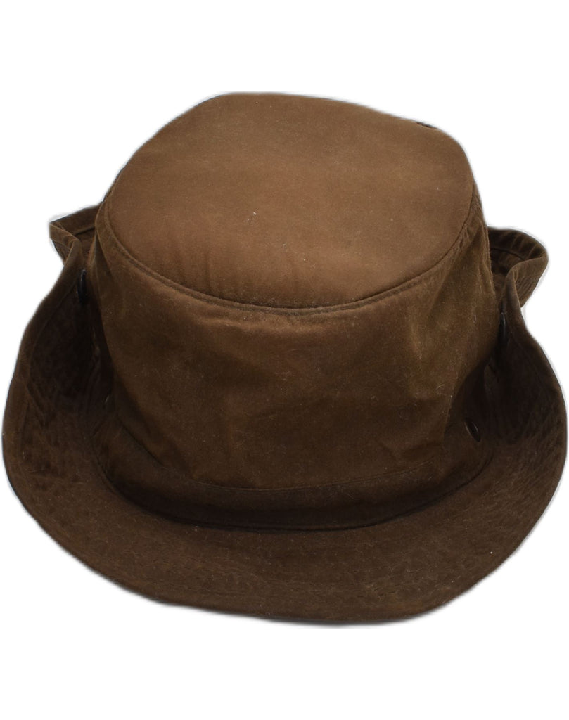 BARBOUR Mens Waxed Bucket Hat One Size Brown Polyester | Vintage Barbour | Thrift | Second-Hand Barbour | Used Clothing | Messina Hembry 