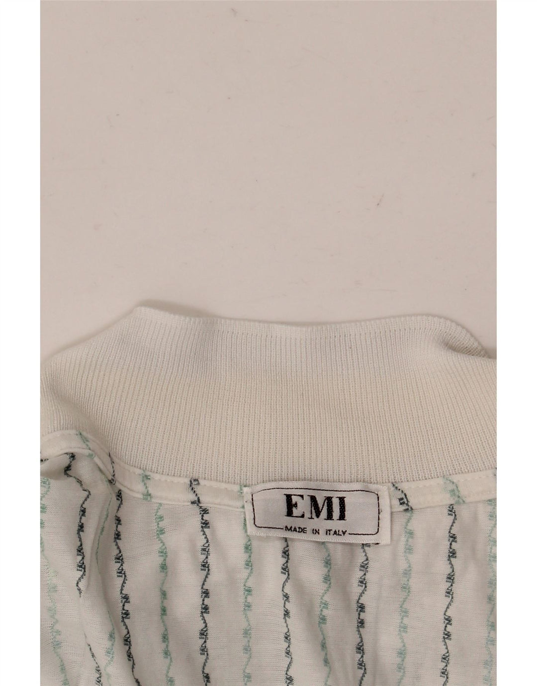 Vintage Mens Polo Shirt XL White Striped