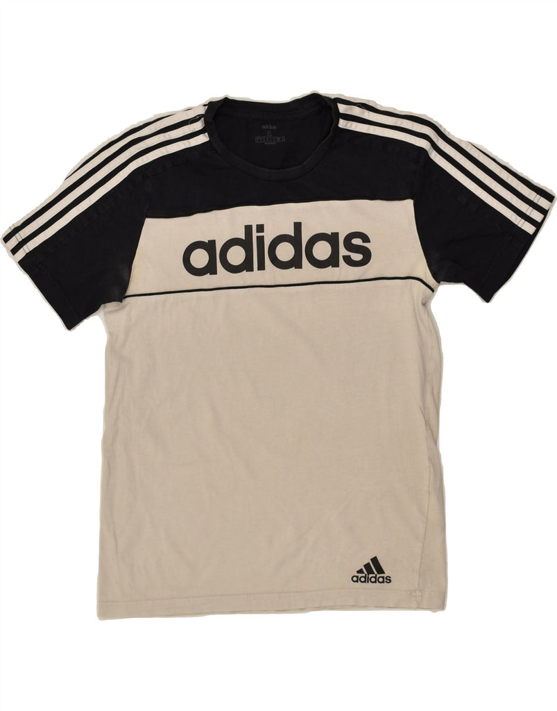 ADIDAS Mens Graphic T-Shirt Top Small White Colourblock Cotton | Vintage Adidas | Thrift | Second-Hand Adidas | Used Clothing | Messina Hembry 