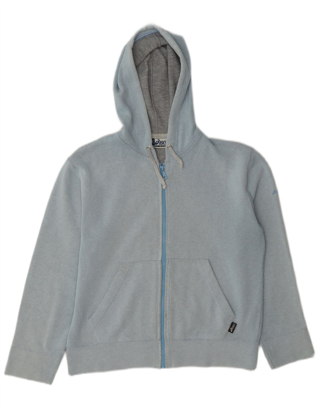 Asics Womens Zip Hoodie Sweater UK 14 Medium Blue