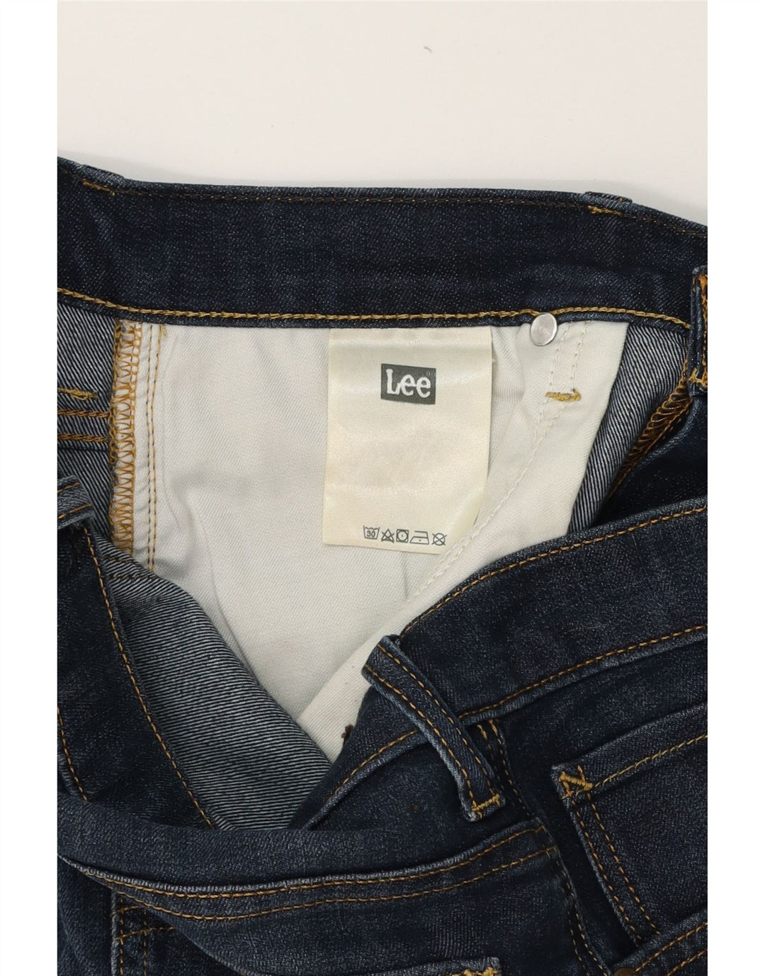 LEE Womens Rider Slim Jeans W32 L28 Navy Blue Vintage Lee and Second-Hand Lee from Messina Hembry 