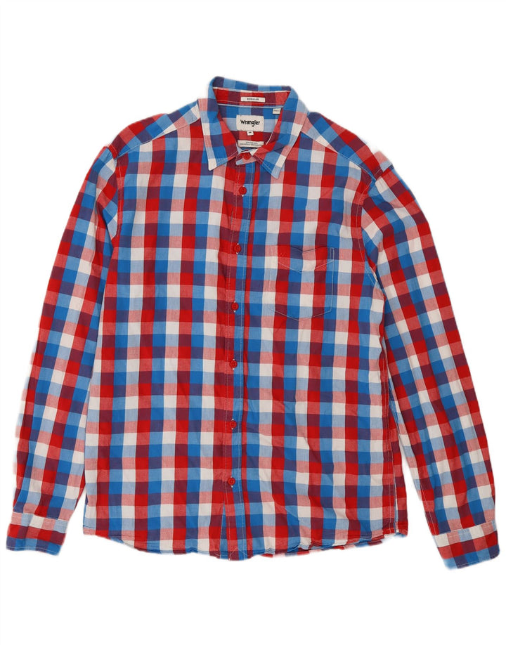 Wrangler Mens Regular Fit Shirt Medium Multicoloured Check Cotton
